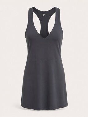 Fabletics Charcoal Gray V-Neck Racerback Active Dress